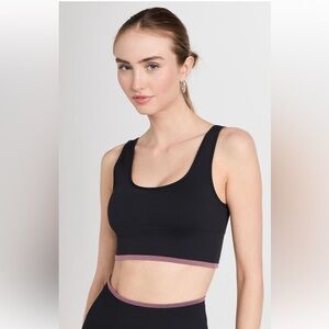 Outdoor Voices Seamless Rib Longline Bra in Black